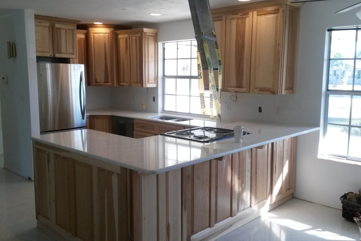 Kitchen with natural Hickory