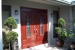 Mahogany front doors with custom glass