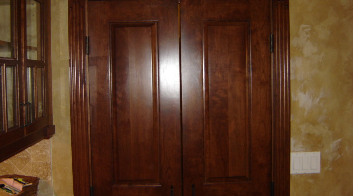 Cherry interior doors built to match cabinetry